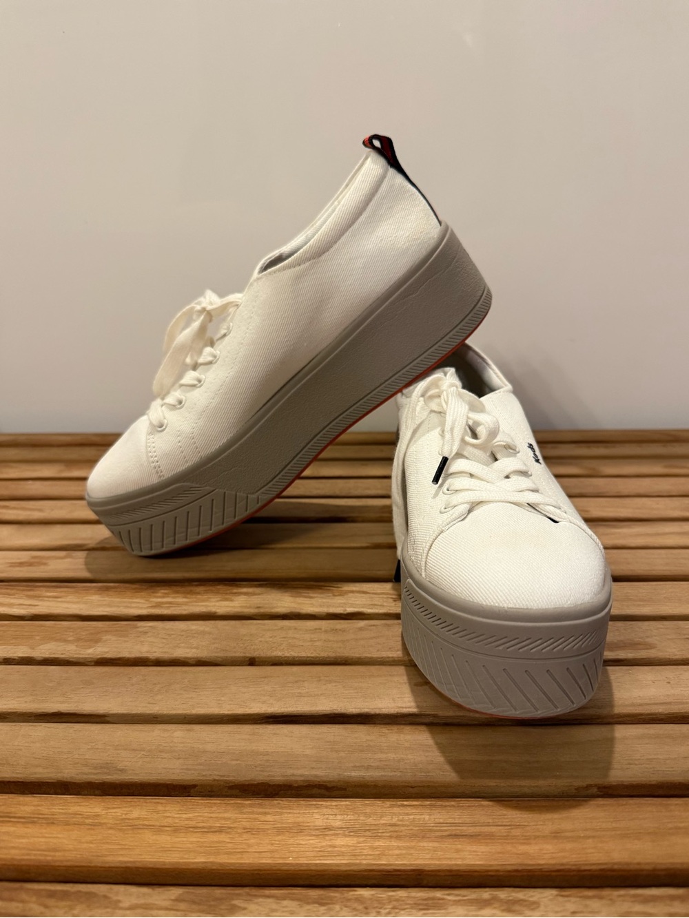 Keds White Platform Canvas Sneakers for Women